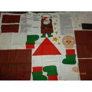 NEW Spring Industries Cut & Sew Fabric Panel Swinging Santa Holder Fill Pockets